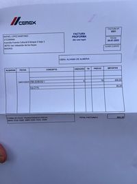 FACTURA CEMENTO CEMEX